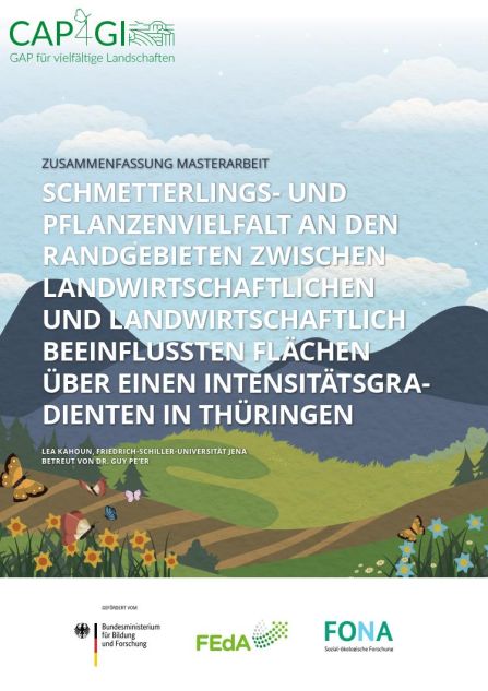 Titelseite der Publikation mit Graphik einer vielfältigen Agrarlandschaft