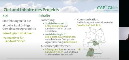 Screenshot vom Onlinevortrag über CAP4GI