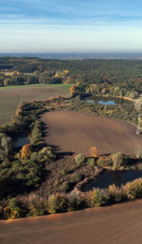 herbstliche Landschaft von oben