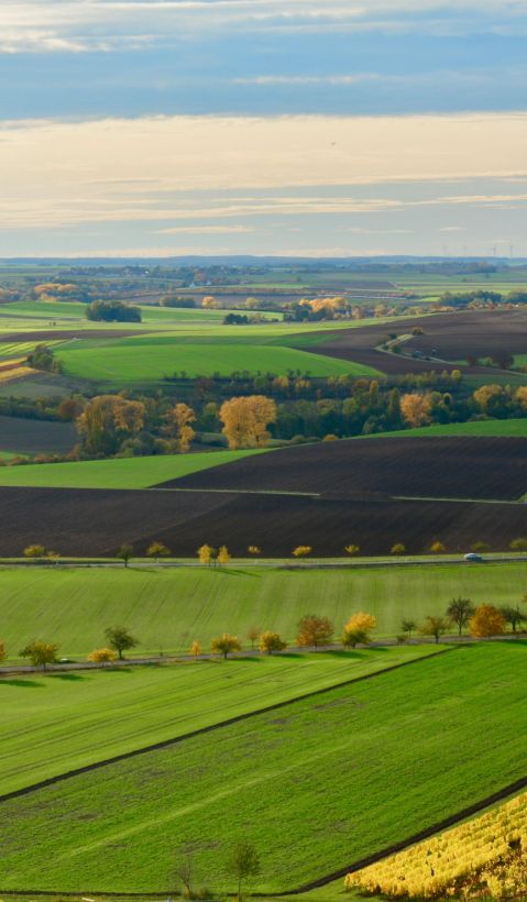 © Jens - Pixabay. https://pixabay.com/de/photos/felder-h%c3%bcgel-panorama-landschaft-5788653/ Landwirtschaft